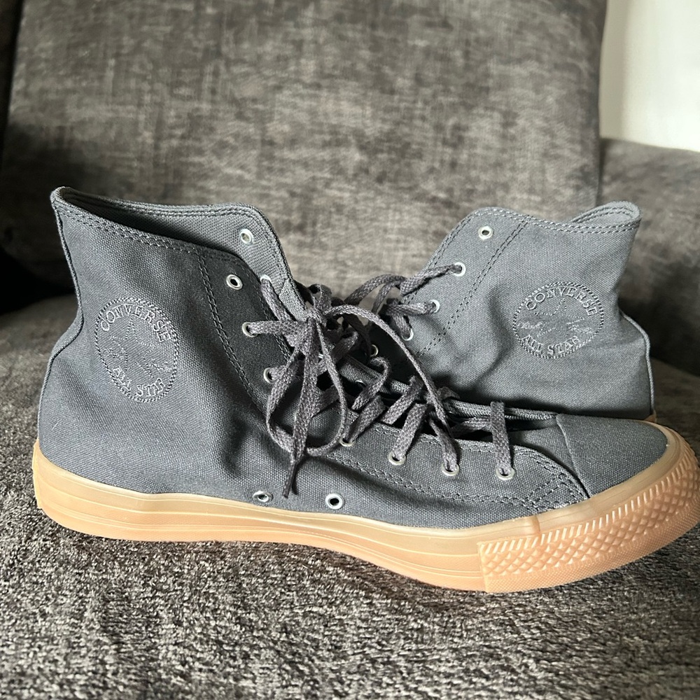 Converse Gray High-Top Athletic Shoes, new condition
